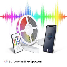 Умная адресная светодиодная лента RGB IC с Яндекс Алисой, Марусей, Google Home, Wi-Fi, Smart LED Lightstrip IP65 24W 5 метров